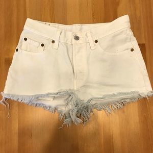 White 501 Levis Shorts